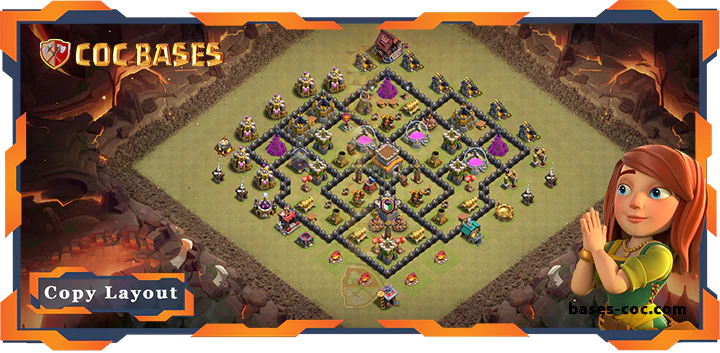 Top Base TH8 with Link, WarCWL, Anti 3 Star, Anti Everything Layout - Clash of Clans (303)