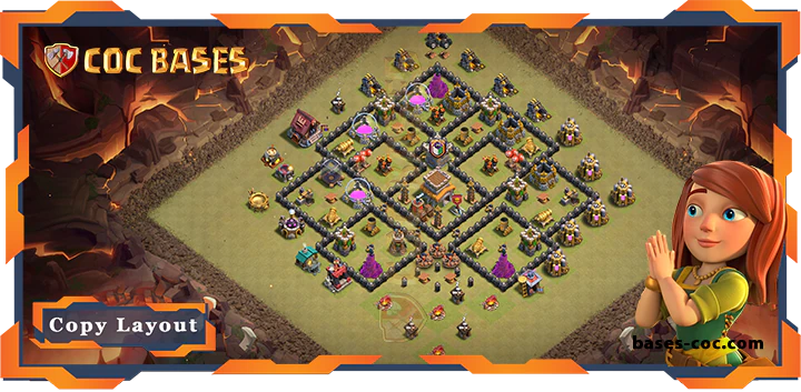 Top Base TH8 with Link, WarCWL, Anti Everything, Anti 3 Star Layout - Clash of Clans (334)