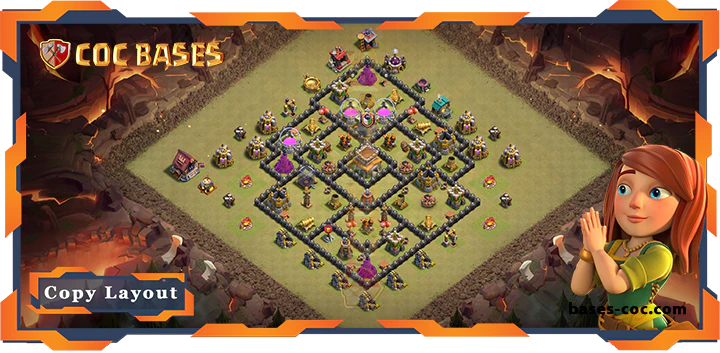 Top Base TH8 with Link, WarCWL, Anti Everything Layout - Clash of Clans (242)