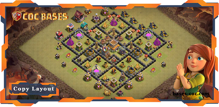 Top Base TH8 with Link, WarCWL, Anti Everything Layout - Clash of Clans (274)