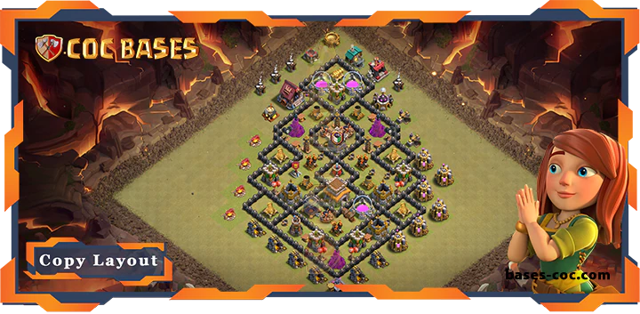 Top Base TH8 with Link, WarCWL, Anti Everything Layout - Clash of Clans (331)