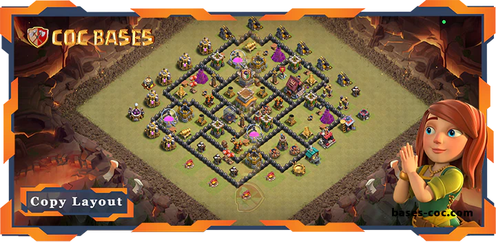Top Base TH8 with Link, WarCWL, Hybrid, Anti 2 Star Layout - Clash of Clans (270)