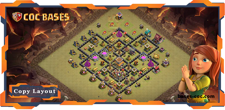 Top Base TH8 with Link, WarCWL, Hybrid, Anti 2 Star Layout - Clash of Clans (342)