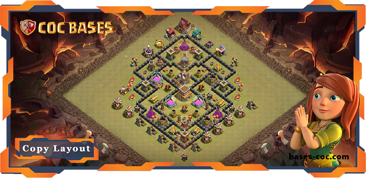 Top Base TH9 with Link, War CWL, Anti 2 Star, Anti Everything Layout - Clash of Clans (346)