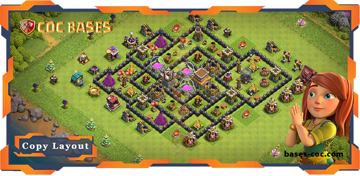 Top Farming Base TH8 with Link, Anti 2 Star, Hybrid Layout - Clash of Clans (273)