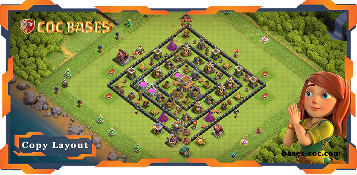Top Farming Base TH8 with Link, Anti 3 Star Layout - Clash of Clans (195)