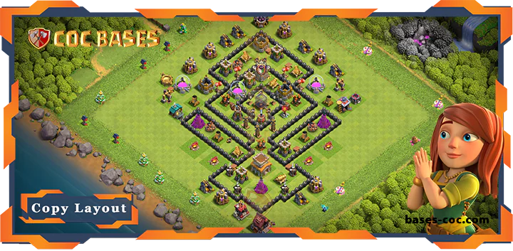 Top Farming Base TH8 with Link, Anti Air Electro Dragon Layout - Clash of Clans (253)