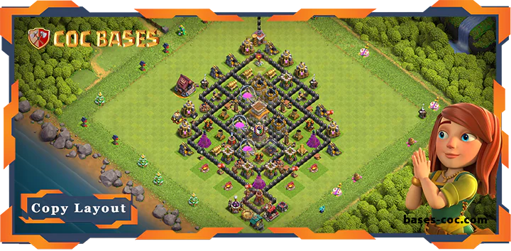 Top Farming Base TH8 with Link, Anti Everything, Hybrid Layout - Clash of Clans (200)