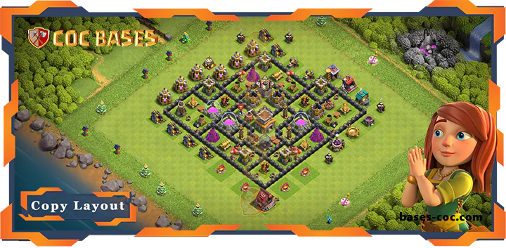 Top Farming Base TH8 with Link, Anti Everything, Hybrid Layout - Clash of Clans (327)