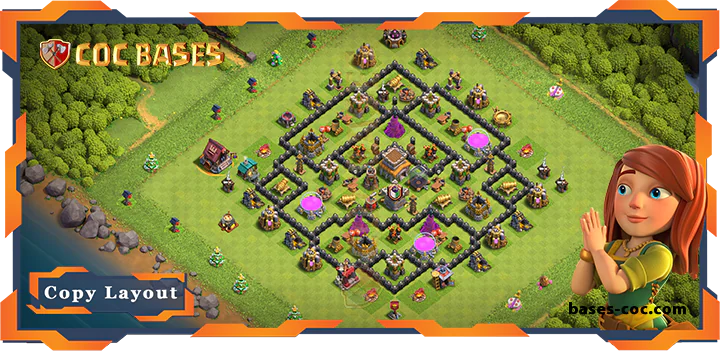 Top Farming Base TH8 with Link, Hybrid Layout - Clash of Clans (173)