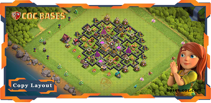 Top Farming Base TH8 with Link, Hybrid Layout - Clash of Clans (187)