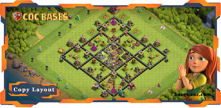 Top Farming Base TH8 with Link, Hybrid Layout - Clash of Clans (226)