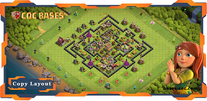 Top Farming Base TH8 with Links, Anti 3 Star Layout - Clash of Clans (215)
