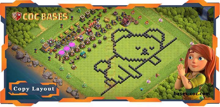 Top Troll Base TH8 with Link, Funny Layout - Clash of Clans (174)
