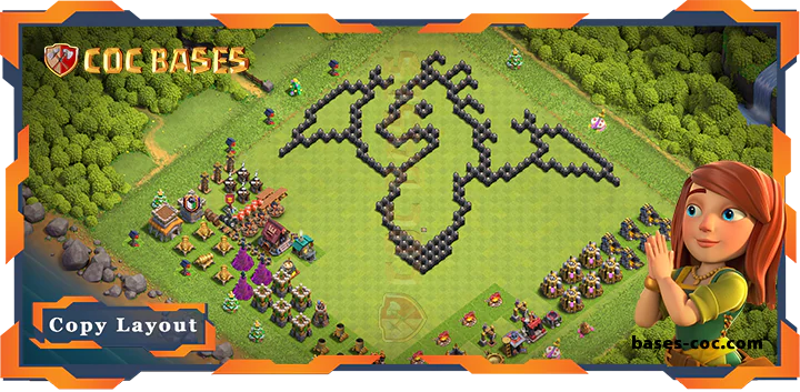 Top Troll Base TH8 with Link, Funny Layout - Clash of Clans (176)