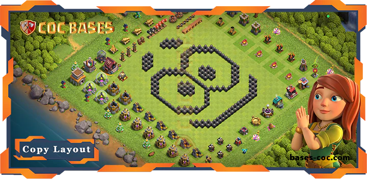 Top Troll Base TH8 with Link, Funny Layout - Clash of Clans (227)