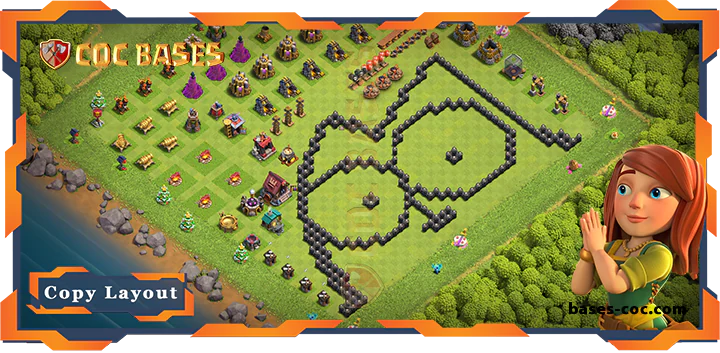 Top Troll Base TH8 with Link, Funny Layout - Clash of Clans (248)
