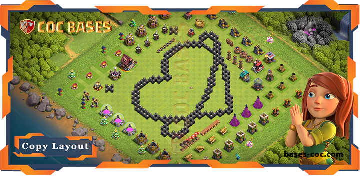 Top Troll Base TH8 with Link, Funny Layout - Clash of Clans (249)