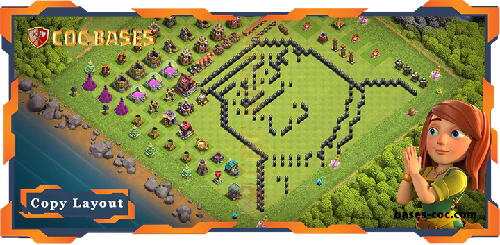 Top Troll Base TH8 with Link, Funny Layout - Clash of Clans (260)