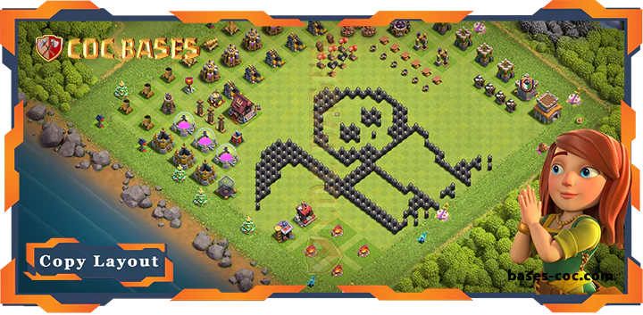 Top Troll Base TH8 with Link, Funny Layout - Clash of Clans (262)