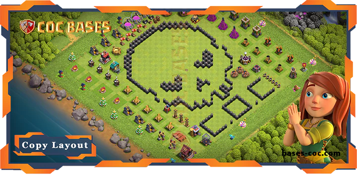 Top Troll Base TH8 with Link, Funny Layout - Clash of Clans (314)