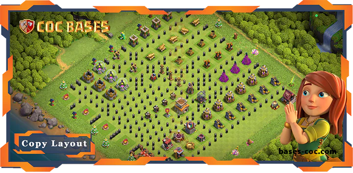 Top Troll Base TH8 with Links, Funny Layout - Clash of Clans (212)
