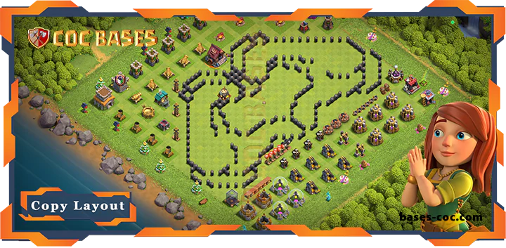 Top Troll Base TH8 with Links, Funny Layout - Clash of Clans (241)