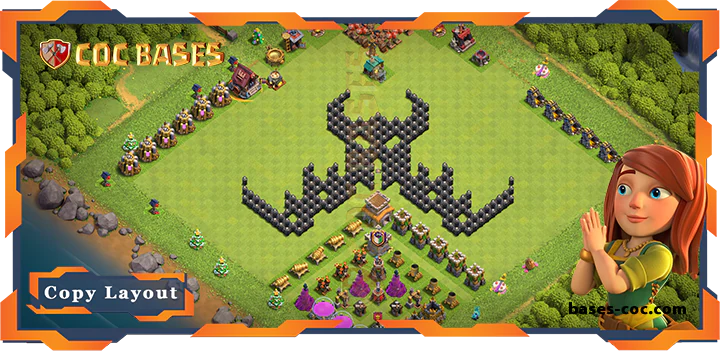 Top TrollFunny Base TH8 with Link, Funny Layout - Clash of Clans (185)