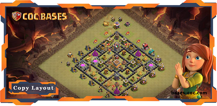 Top War Base TH8 with Link, Anti 2 Star, Anti Everything Layout - Clash of Clans (301)