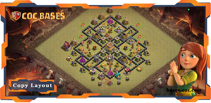 Top War Base TH8 with Link, Anti 3 Star, Anti Everything Layout - Clash of Clans (225)