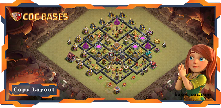 Top War Base TH8 with Link, Anti 3 Star, Anti Everything Layout - Clash of Clans (251)