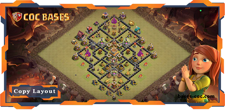 Top War Base TH8 with Link, Anti Air / Electro Dragon, Hybrid Layout - Clash of Clans (240) 1 Top War Base TH8 with Link, Anti Air Electro Dragon, Hybrid Layout - Clash of Clans (240)