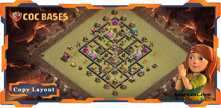 Top War Base TH8 with Link, Anti Everything Layout - Clash of Clans (254)