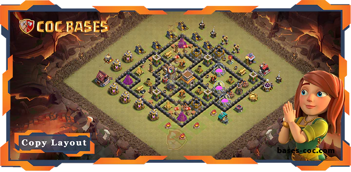Top War Base TH8 with Link, Hybrid, Defense, Anti AirDragon Layout - Clash of Clans (305)