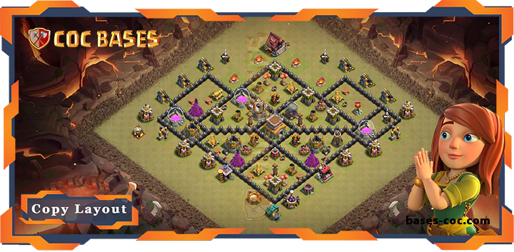 Top War Base TH8 with Link, Hybrid, Defense, Anti Everything Layout - Clash of Clans (296)