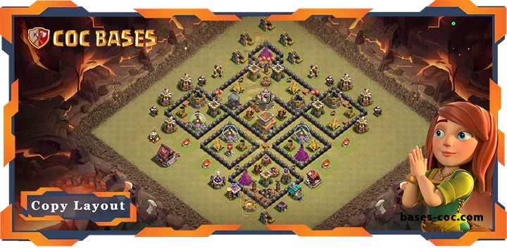 Top War Base TH8 with Links, Anti 2 Star, Anti Everything Layout - Clash of Clans (218)