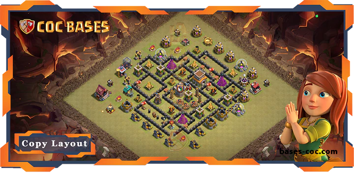 Top War Base TH8 with Links, Anti 3 Star Layout - Clash of Clans (216) 1 Top War Base TH8 with Links, Anti 3 Star Layout - Clash of Clans (216)