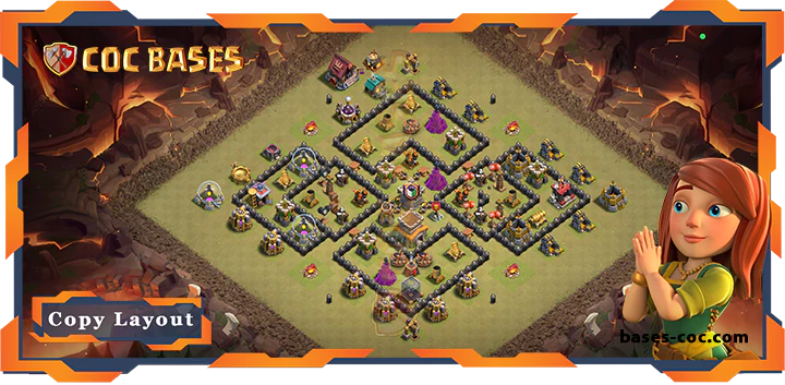 Top War Base TH8 with Links, Defense, Anti Everything Layout - Clash of Clans (217) 12 Top War Base TH8 with Links, Defense, Anti Everything Layout - Clash of Clans (217)