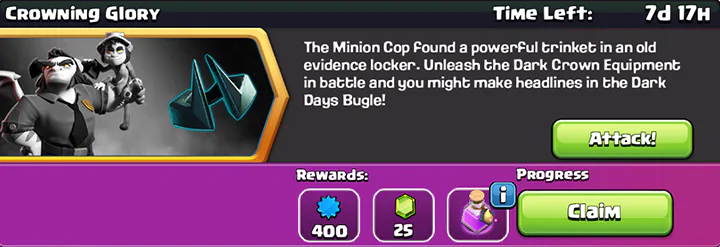 Easily get 3 stars Crowning Glory Challenge June 2025 - Clash of Clans 4 crowning glory 3 stars challenge completed reward
