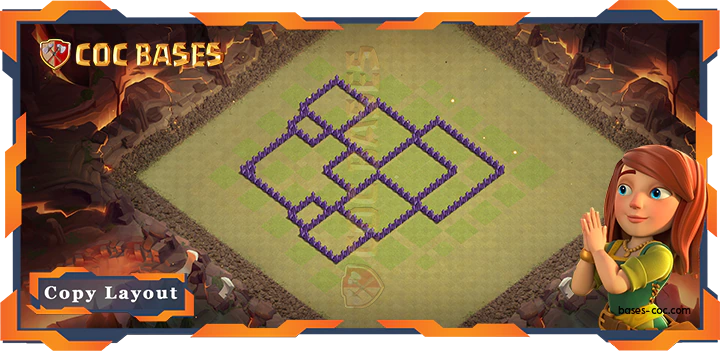 COC Bases Walls - Top War Base TH7 with Link, Anti 2 Star, Hyrbid Layout - Clash of Clans (279)