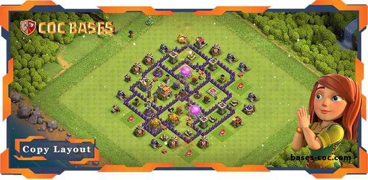 Coc bases - Top Base TH7 with Link, Farming, Anti 3 Star Layout - Clash of Clans (188)