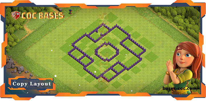Coc bases Walls - Top Anti 3 Star Base TH7 with Link, Hybrid Layout - Clash of Clans (160)