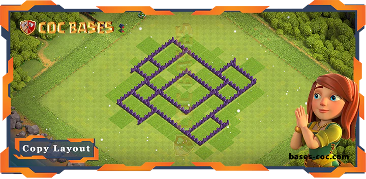 Coc bases Walls - Top Anti 3 star Base TH7 with Link, Hybrid Layout - Clash of Clans (155)