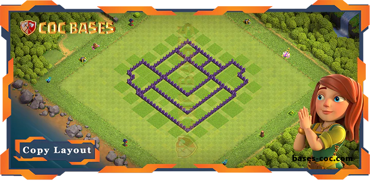 Coc bases Walls - Top Base TH7 with Link, Anti 2 Star, Anti Everything Layout - Clash of Clans (255)