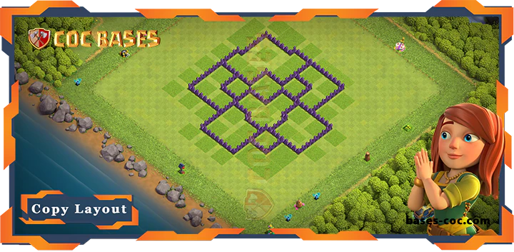 Coc bases Walls- Top Base TH7 with Link, Anti 2 Star Layout - Clash of Clans (287)