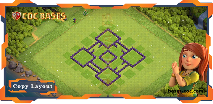 Coc bases Walls - Top Base TH7 with Link, Hybrid, Anti 2 Star Layout - Clash of Clans (165)