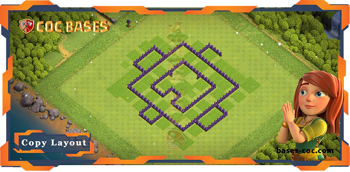 Coc bases Walls - Top Base TH7 with Link, Hybrid, Anti 3 Star Layout - Clash of Clans (175)
