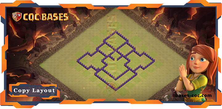 Coc bases Walls - Top Base TH7 with Link, WarCWL, Anti 2 Star, Anti Everything Layout - Clash of Clans (234)