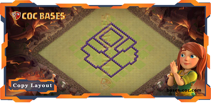Coc bases Walls - Top Base TH7 with Link, WarCWL, Anti 2 Star Layout - Clash of Clans (211)