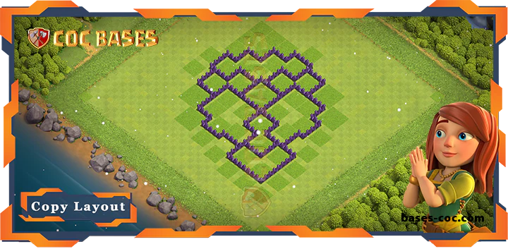 Coc bases Walls - Top Base TH7 with Link, WarCWL, Anti 3 Star, Anti Everything, Defense Layout - Clash of Clans (180)